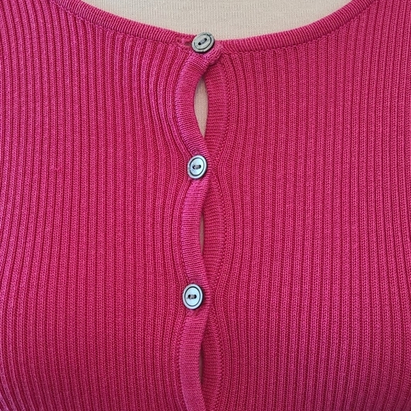 J. Crew Pink Ribbed Button Cardigan - Picture 2 of 6